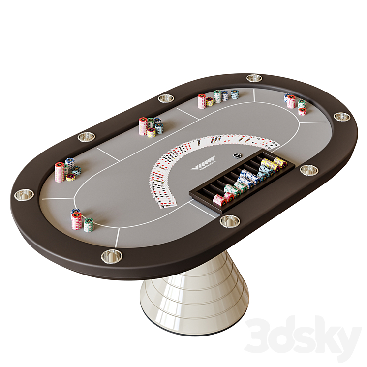 Vismara design poker table 3DS Max - thumbnail 2