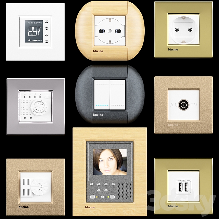 Set Bticino Livinglight & Air 3D Model