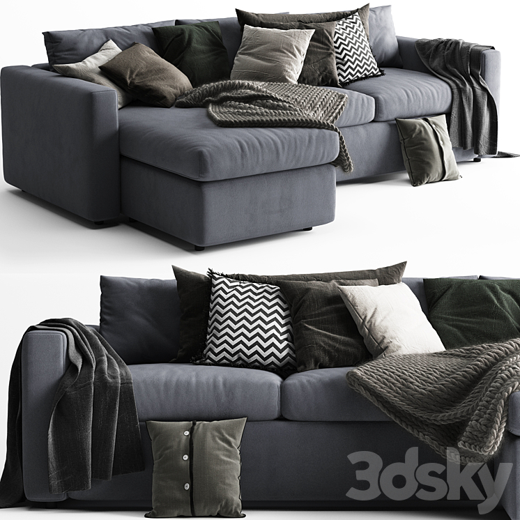 Ikea Vimle Chaise Longue Sofa - Scandinavian Set 3D Model
