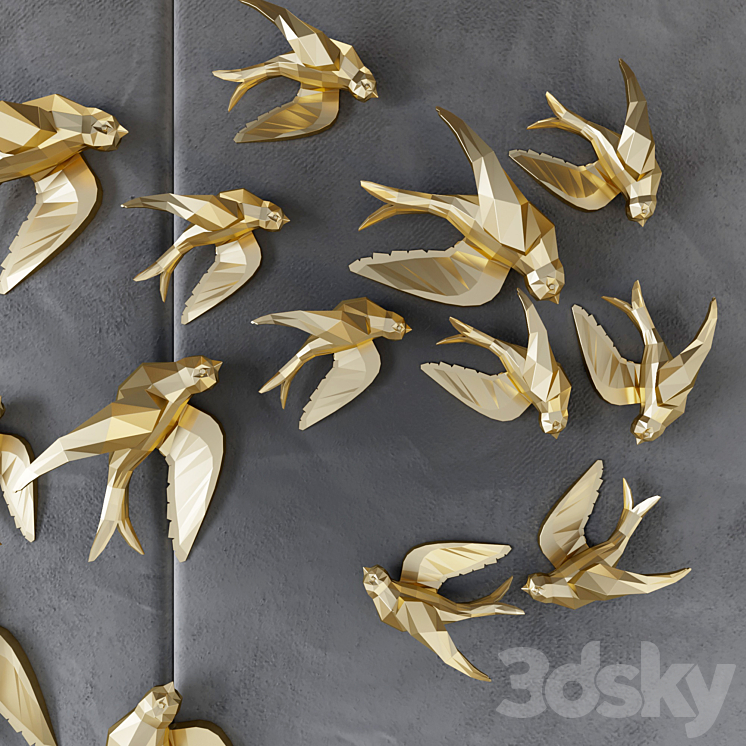 Birds GR _ Decorative Panel 1 3D Model