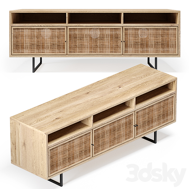 Natural Cane Media Console 3DS Max - thumbnail 1