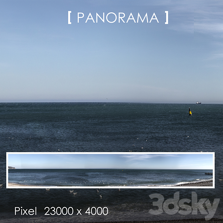 Set of panoramas of the sea 3D Model