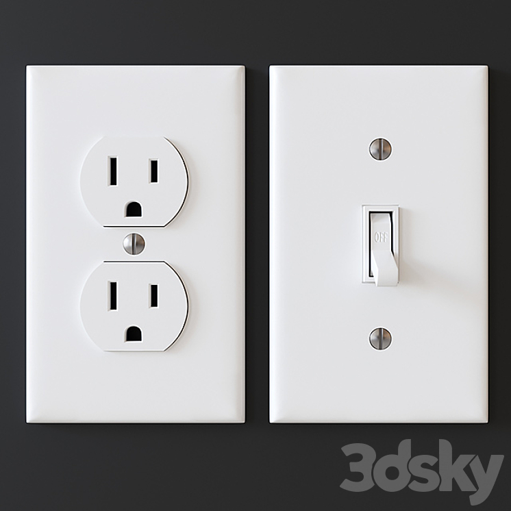 US electrical outlets and switches 3D Model