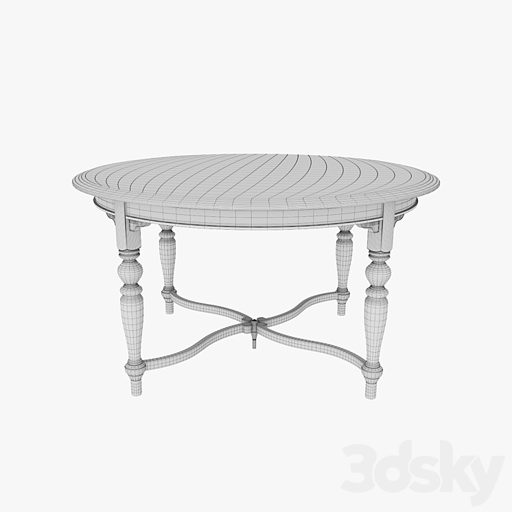 Dining table \/ Exterio table 3DS Max Model - thumbnail 2