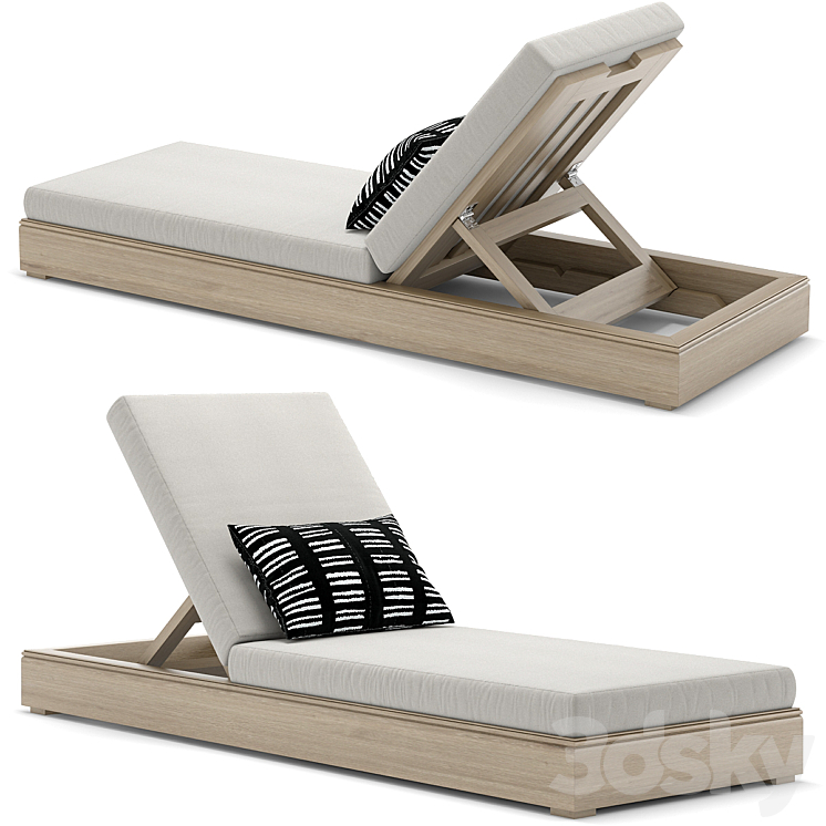 RH Outdoor Costa chaise 3DS Max - thumbnail 1