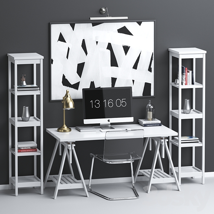 IKEA workplace set 3DS Max - thumbnail 1