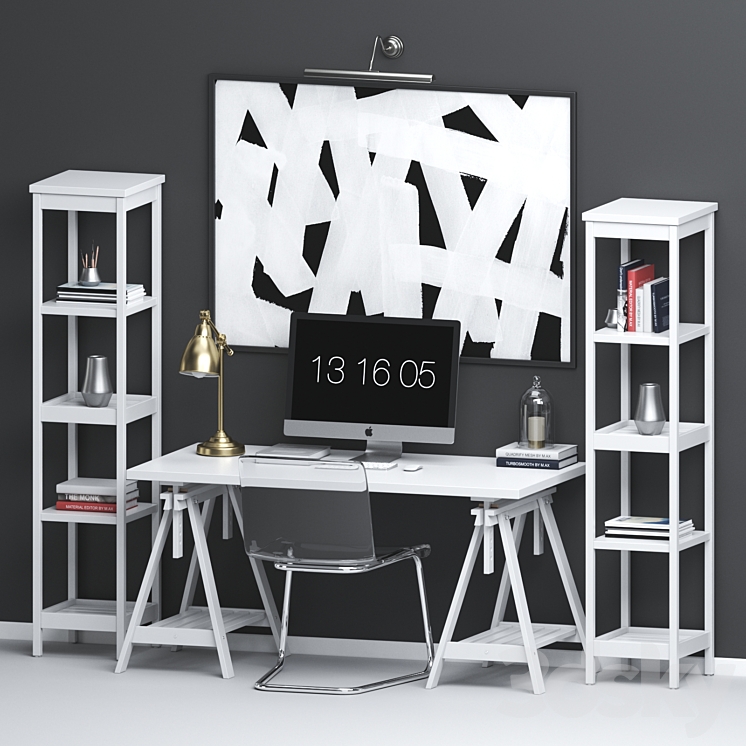 IKEA workplace set 3DS Max - thumbnail 2