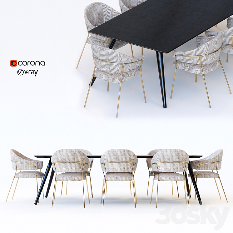Dinning table 3DS Max - thumbnail 1