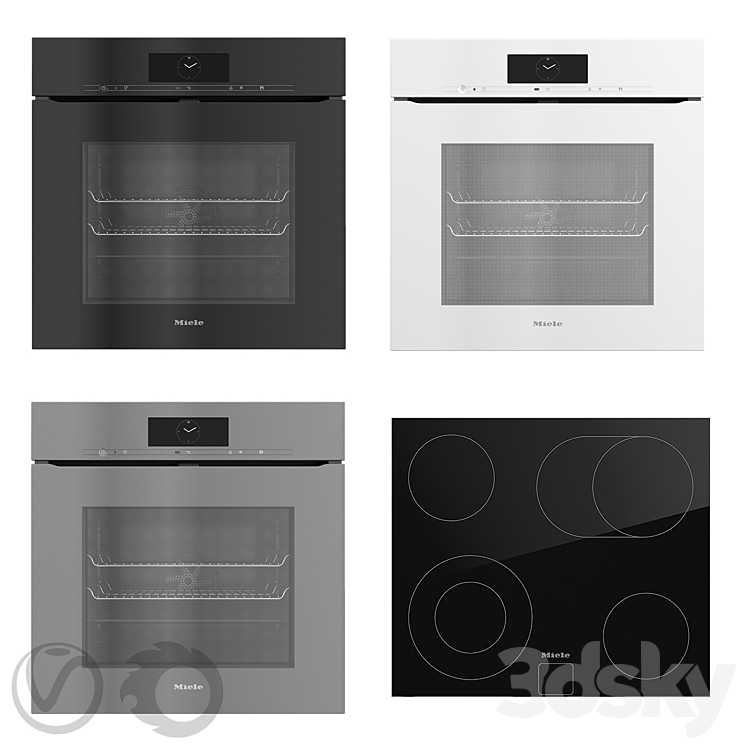 Collection of household appliances MIELE 02 3DS Max - thumbnail 1