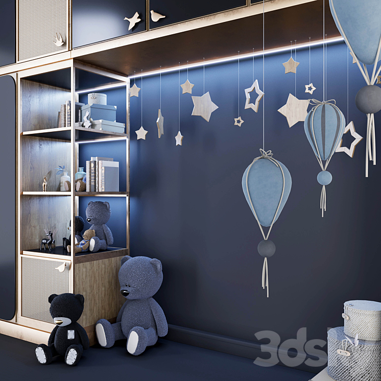 Wardrobe for kids room (2) 3DS Max - thumbnail 2