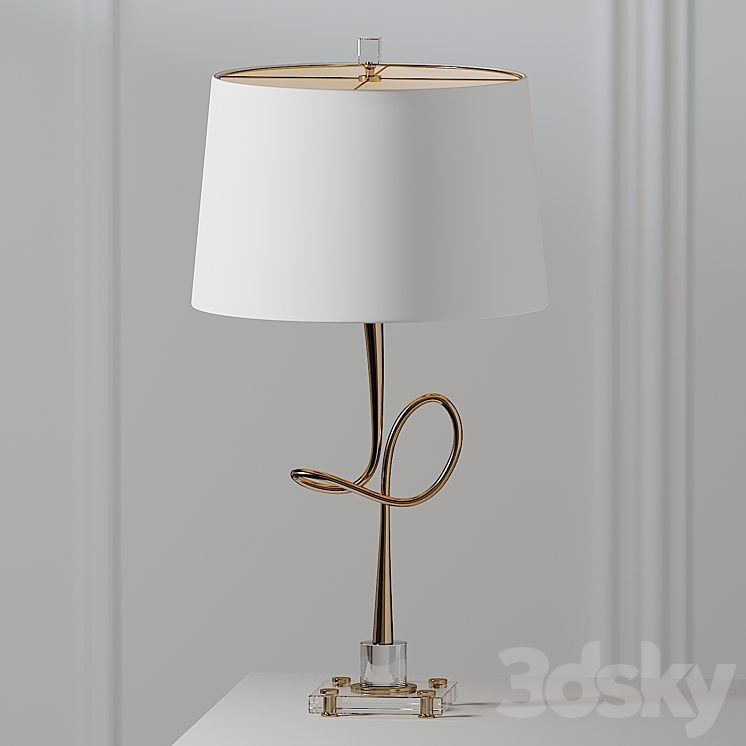 Hensley 30.25 in. Gold \/ Clear Table Lamp 3DS Max - thumbnail 1