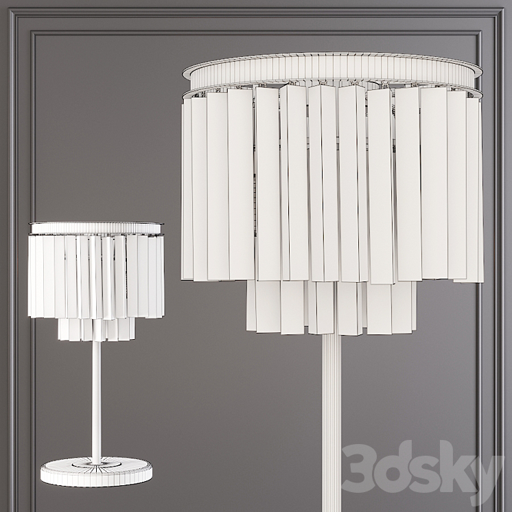 Restoration Hardware 1920S ODEON SMOKE GLASS TABLE LAMP 2-TIER Nickel 3DS Max - thumbnail 2