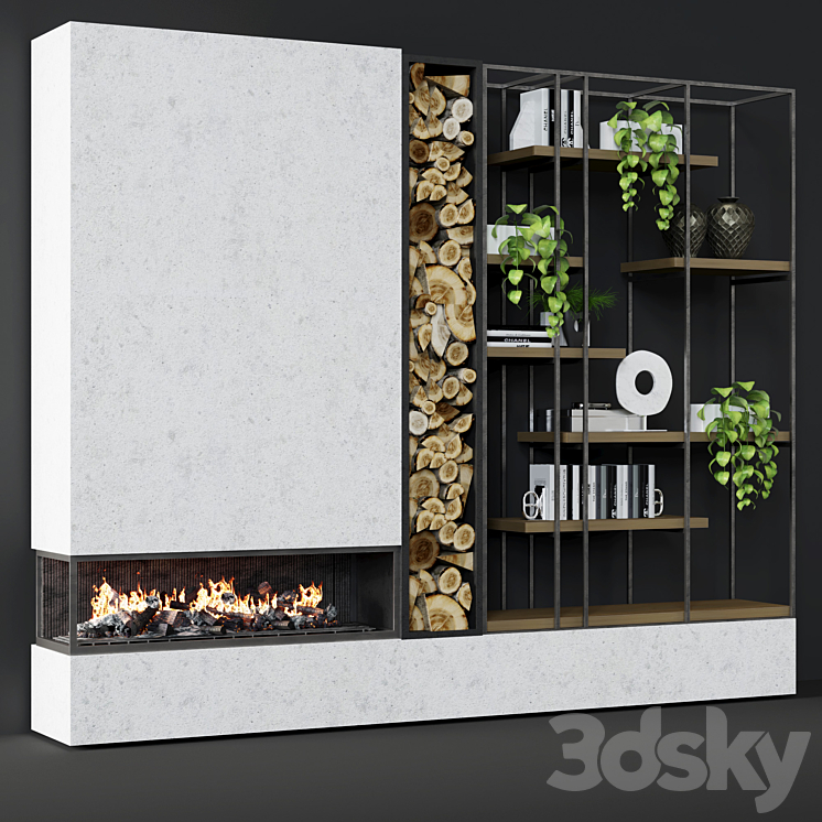 Contemporary fireplace 25 3DS Max - thumbnail 1