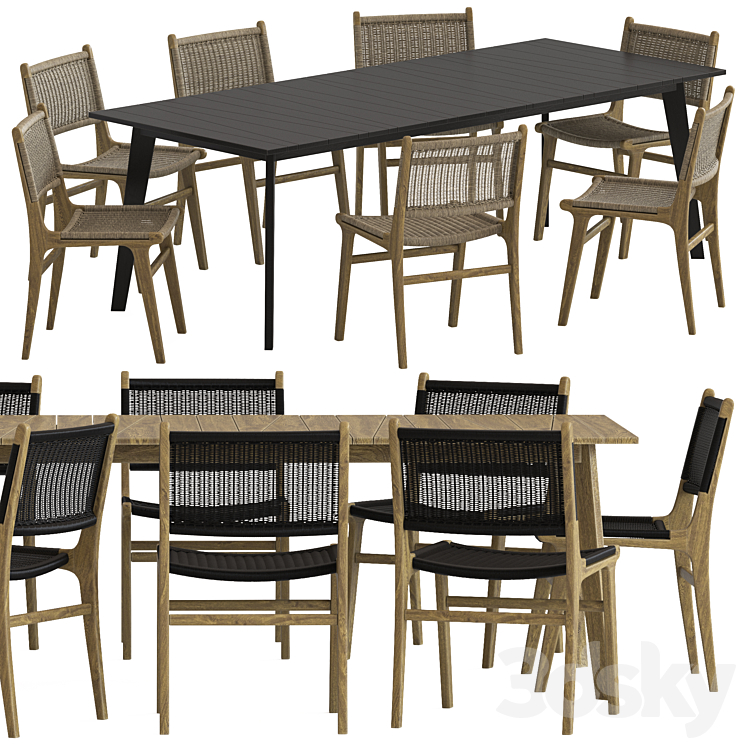 Globewest Noosa Chair and Noosa Table 3D Model