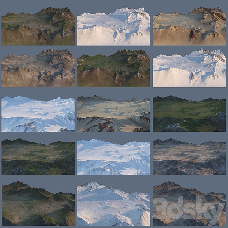Valley and mountains 3DS Max - thumbnail 2