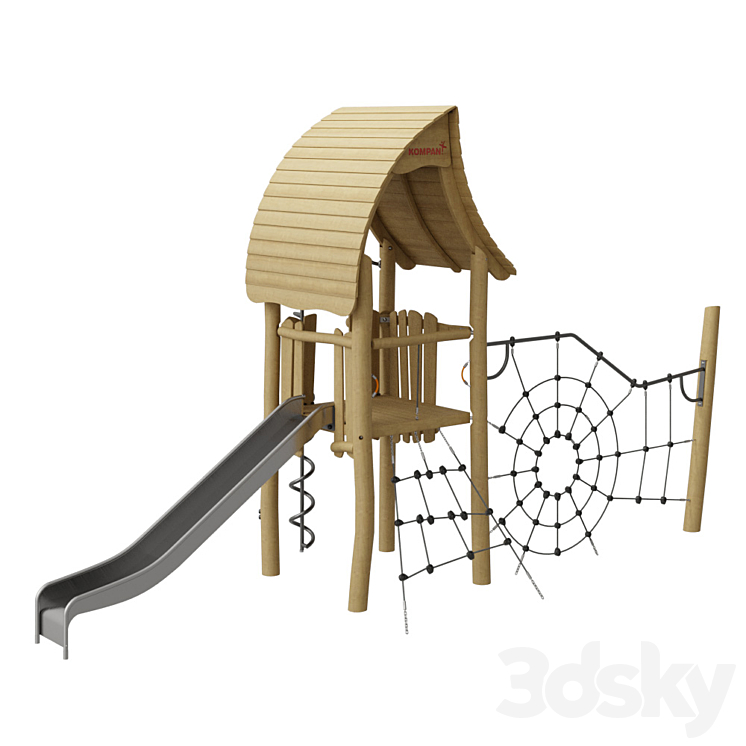 “KOMPAN. “TOWER WITH SPIDER NET SLIDE & CURLY CLIMBER””” 3DS Max - thumbnail 2