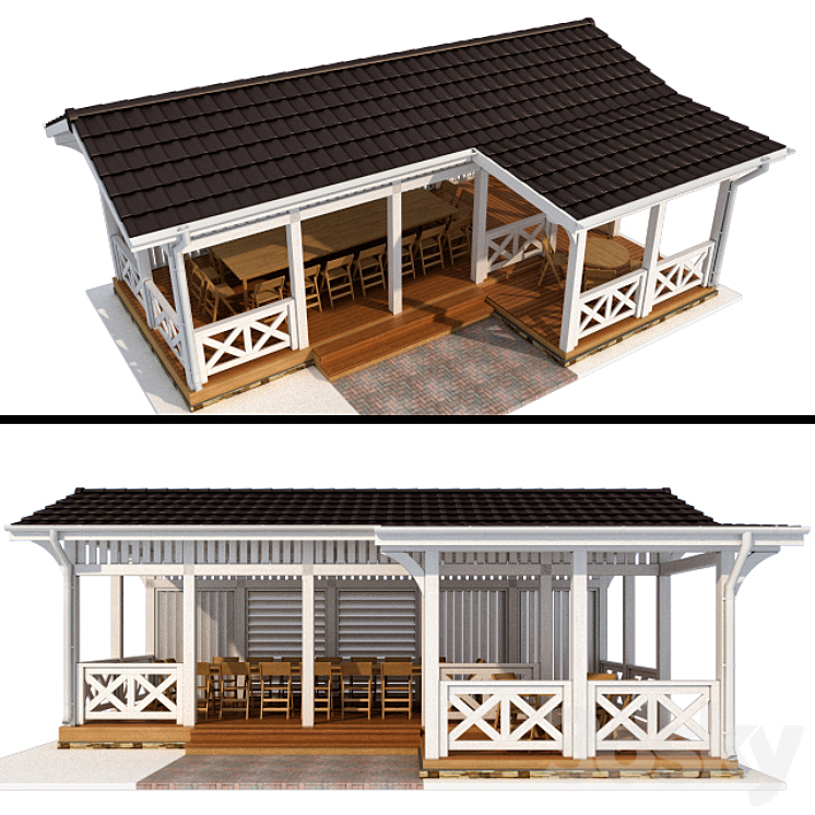 Arbor in a modern style 3DS Max - thumbnail 2