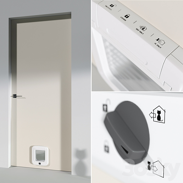 Street door for cats Trixie 3850 3D Model