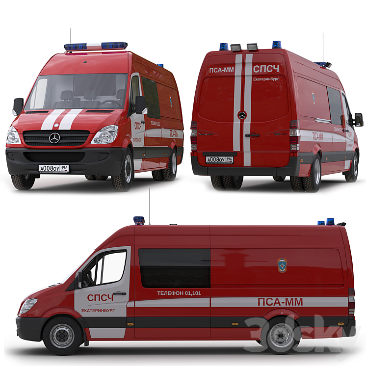 Mercedes Sprinter 515 PSA-MM 3D Model