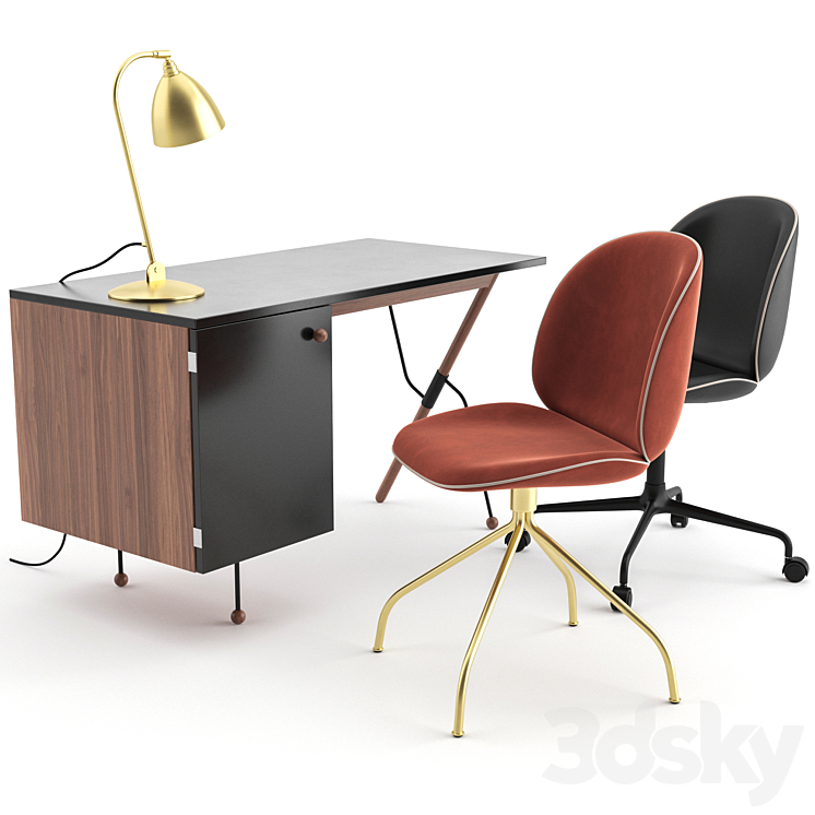 Office Set by GUBI 3DS Max - thumbnail 1