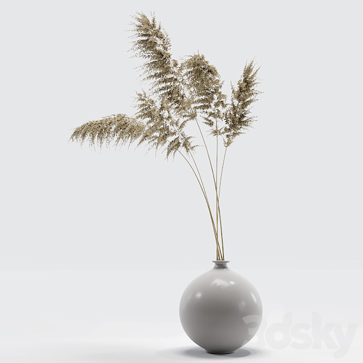 Vase with dried flowers 0002 3DS Max Model - thumbnail 1
