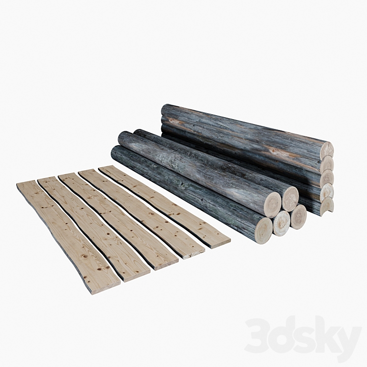 Logs boards. 3DS Max - thumbnail 1