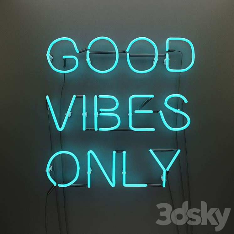 GOOD VIBES ONLY 3DS Max - thumbnail 1
