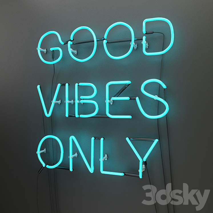 GOOD VIBES ONLY 3DS Max - thumbnail 2