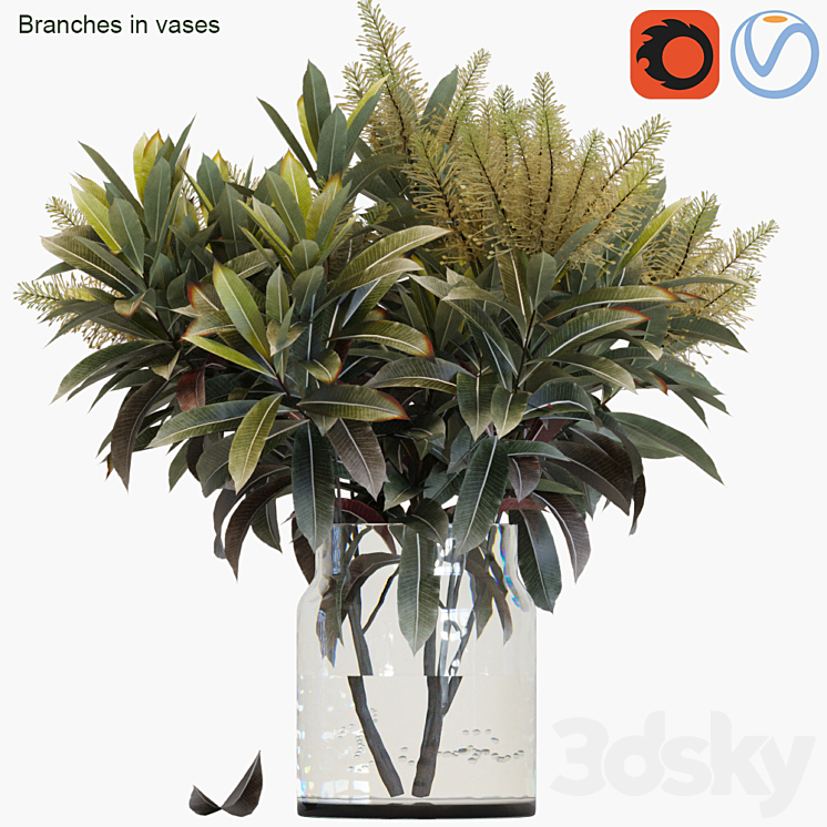 Branches in vases 25 3DS Max Model - thumbnail 1