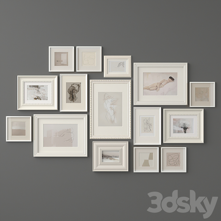 Paintings in classical frames 3DS Max - thumbnail 2