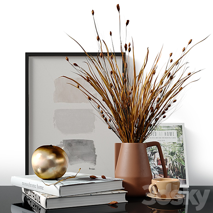 Decorative set with dried Bell Grass and Splinter Grass 3DS Max - thumbnail 1
