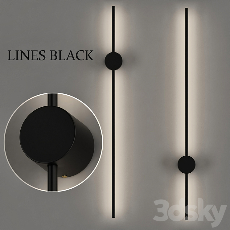 Lines Black 3DS Max - thumbnail 1