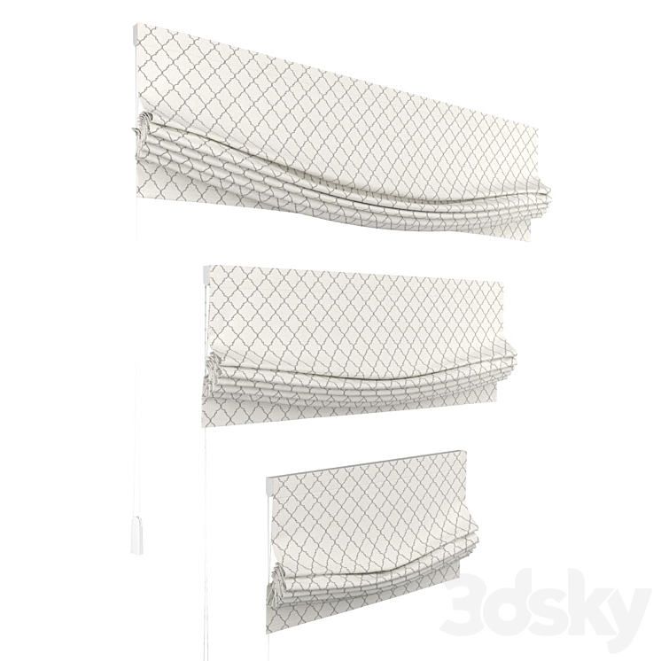 Set of Roman curtains GULL 3D Model