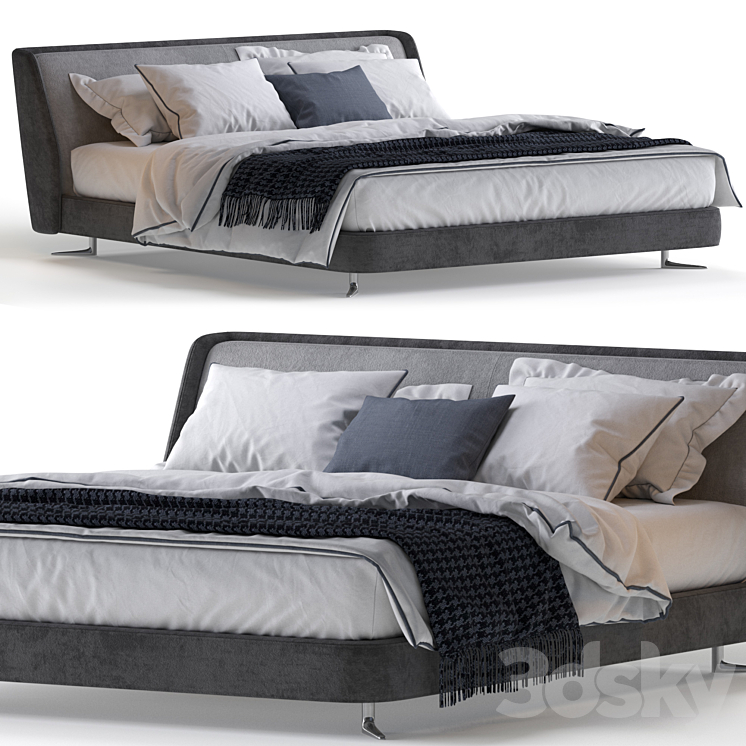 Minotti spencer bed 3DS Max - thumbnail 1