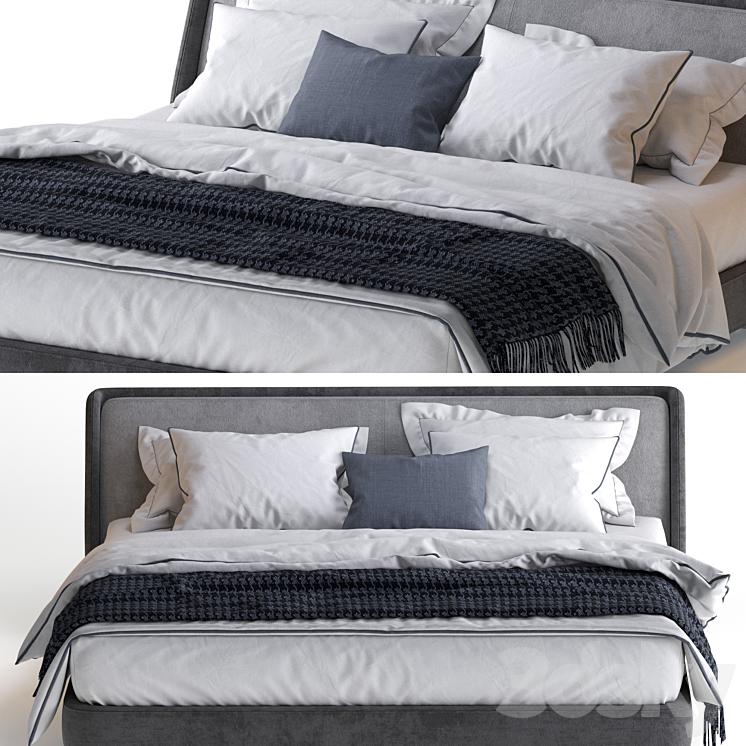 Minotti spencer bed 3DS Max - thumbnail 2