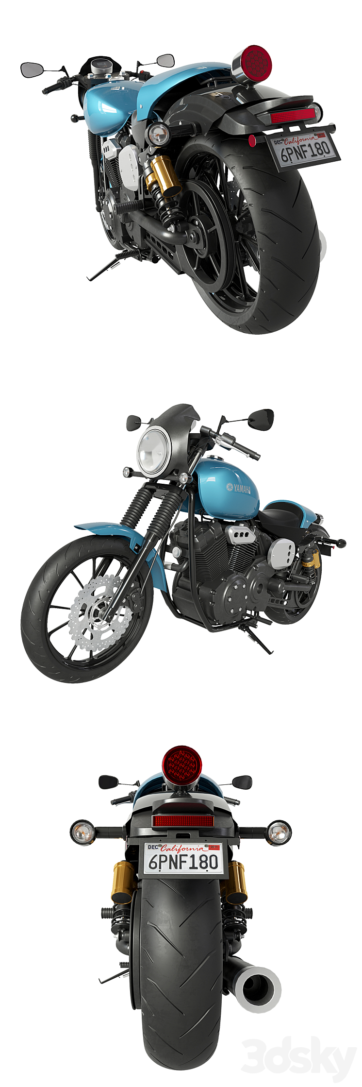 Yamaha XV950 Racer 3D Model