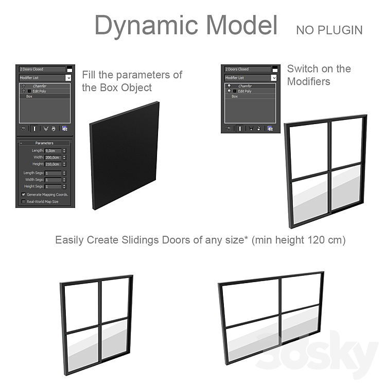 Dynamic Sliding Doors Set 03 3D Model