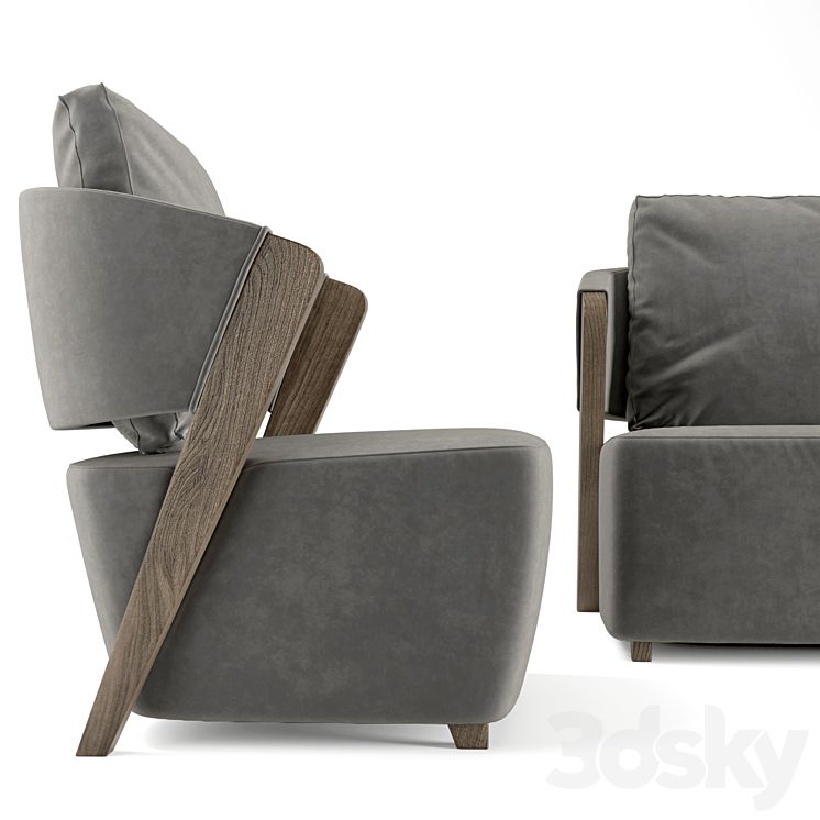 Meroni & Colzani Giudecca armchair 3D Model
