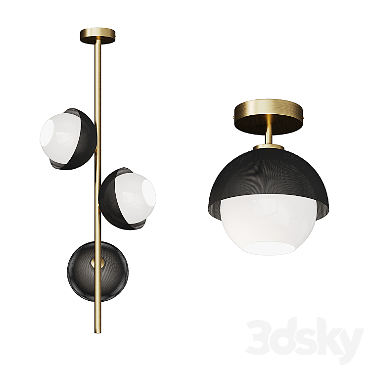 Ceiling lamp with metal frame CRAIG 3DS Max - thumbnail 1