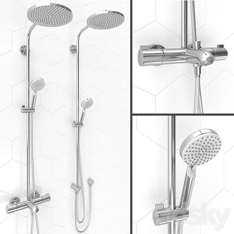 3DS MAX HANSGROHE shower systems Crometta S 240 Set2 3DS Max