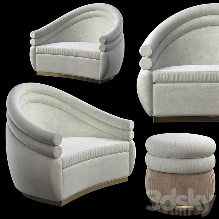 AmClassic Laze Single Seat chair 3DS Max - thumbnail 1