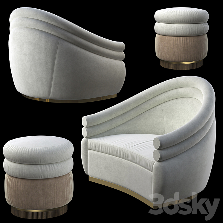 AmClassic Laze Single Seat chair 3DS Max - thumbnail 2