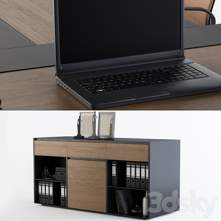 Office Furniture - Manager Set 3D Model