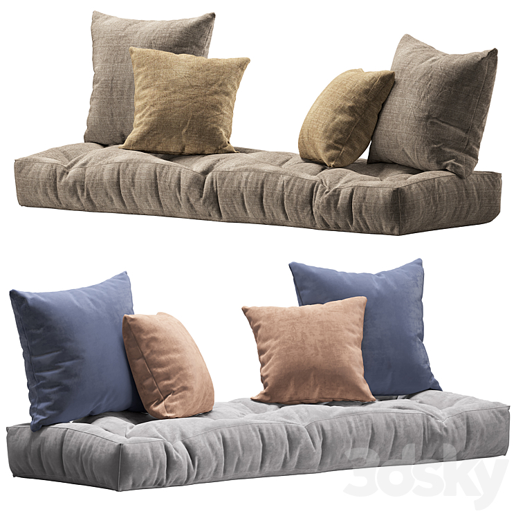 Seat pillow set 3 3D Model