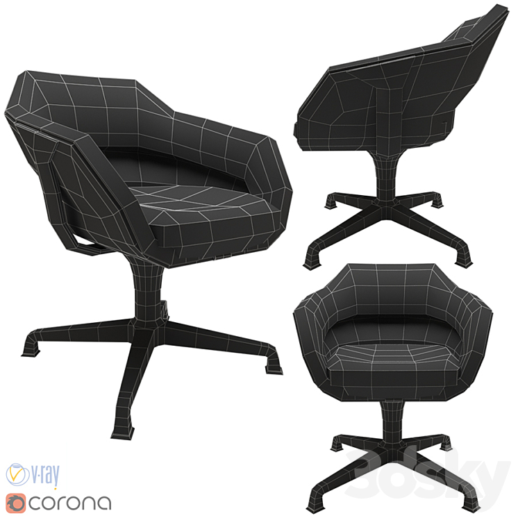 Coalesse SW1 Chair 3DS Max - thumbnail 2