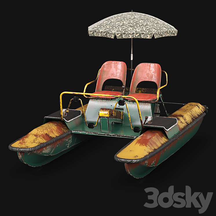 Catamaran Amber (pedalo) old 3D Model
