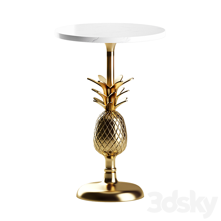 Pineapple Pedestal Side Table by Anthropologie 3DS Max Model - thumbnail 1