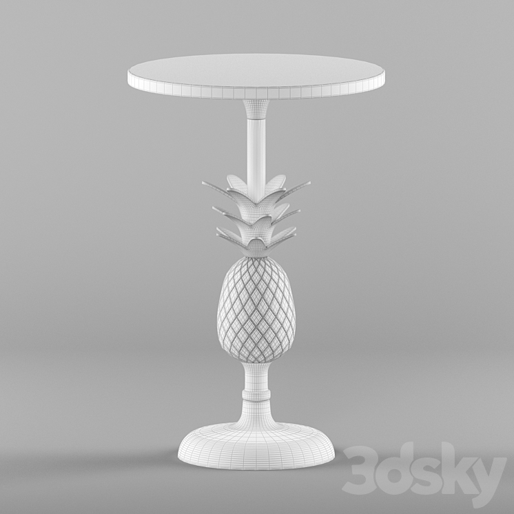 Pineapple Pedestal Side Table by Anthropologie 3DS Max Model - thumbnail 2