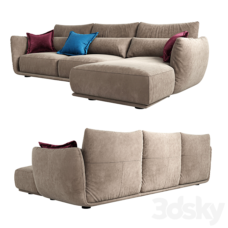 Cierre Clift sectional Sofa long chair left arm 3D Model