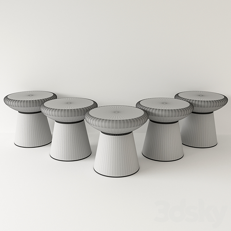 Mush TableStool bedside table 3D Model